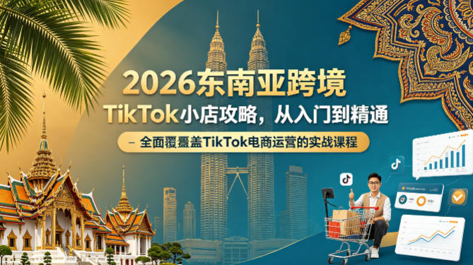 2026东南亚跨境TikTok小店攻略，从入门到精通、全面覆盖TikTok电商运营的实战课程（更新4月）-紫橙资源网