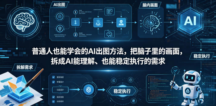 普通⼈也能学会的AI出图⽅法，把脑子里的画面，拆成AI能理解、也能稳定执行的需求【文档】-紫橙资源网