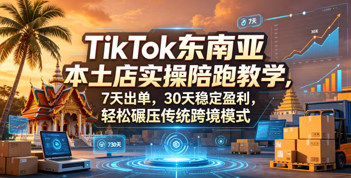 TikTok东南亚本土店实操陪跑教学,7天出单,30天稳定盈利,轻松碾压传统跨境模式-紫橙资源网