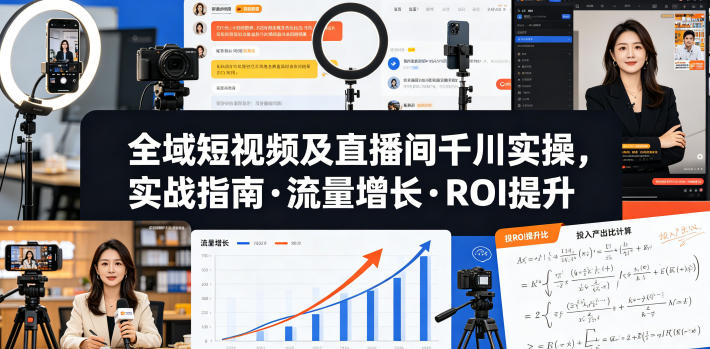 全域短视频及直播间千川实操,实战指南·流量增长·ROI提升-紫橙资源网