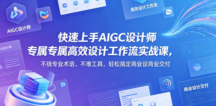 快速上手AIGC设计师专属高效设计工作流实战课,不绕专业术语、不堆工具,轻松搞定商业设计交付-紫橙资源网
