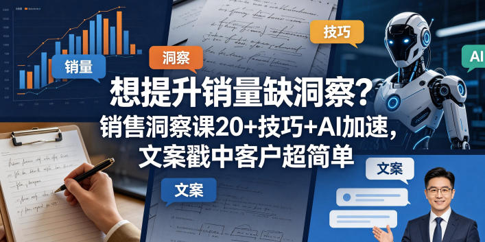 想提升销量缺洞察?销售洞察课20+技巧+AI加速,文案戳中客户超简单【原创双语字幕】-紫橙资源网