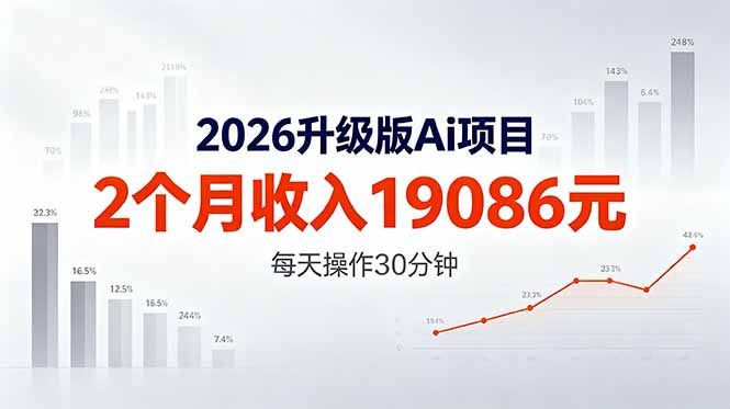 2026升级版Ai任务,2个月收入19086元,熟练后每天操作30分钟!-紫橙资源网