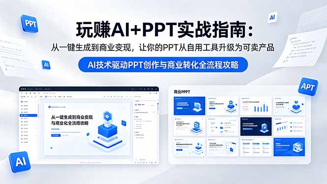 玩赚AI+PPT实战指南-更新5月13:从一键生成到商业变现,让你的PPT从自用工具升级为可卖产品-紫橙资源网