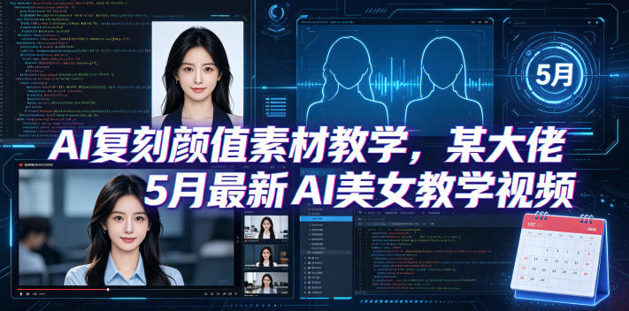 AI复刻颜值素材教学，某大佬5月最新AI美女教学视频，内含4月好物复刻教学-紫橙资源网