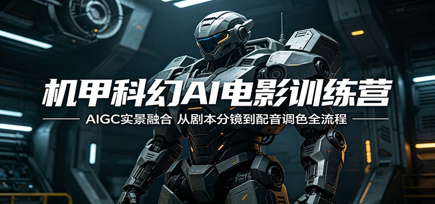 机甲科幻AI电影训练营：AIGC实景融合，从剧本分镜到配音调色全流程 - 福缘网