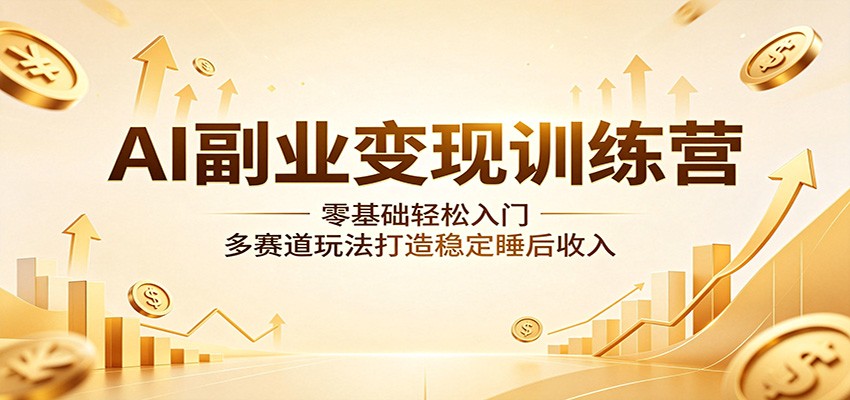 AI副业变现训练营：零基础轻松入门，多赛道玩法打造稳定睡后收入-紫橙资源网