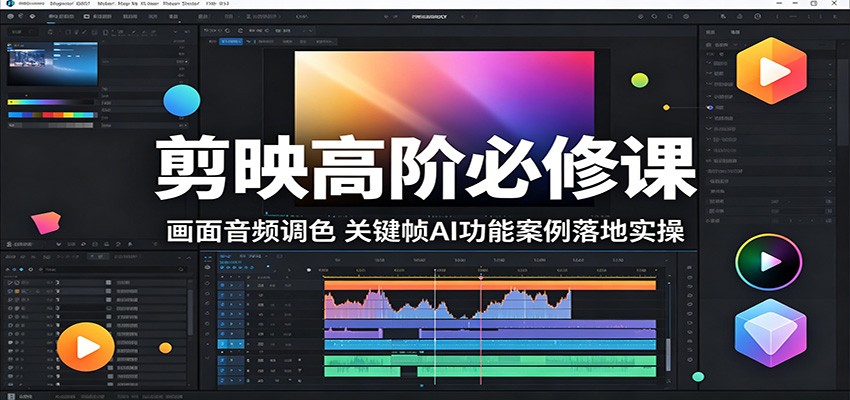 剪映高阶必修课：画面音频调色，关键帧AI功能案例落地实操-紫橙资源网