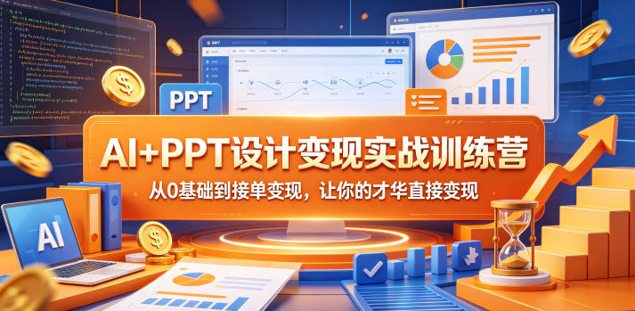 AI+PPT设计变现实战训练营，从0基础到接单变现，让你的才华直接变现-紫橙资源网