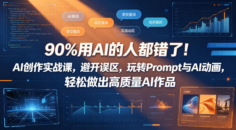 90%用AI的人都错了！AI创作实战课，避开误区，玩转Prompt与AI动画，轻松做出高质量AI作品-紫橙资源网