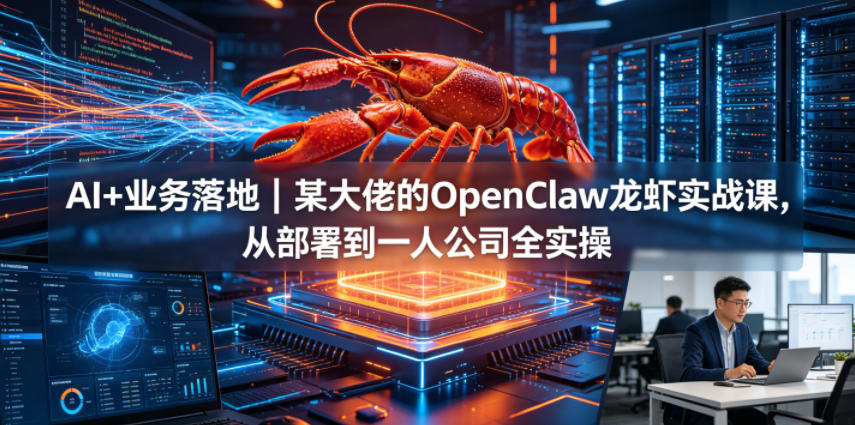 AI+业务落地|某大佬的OpenClaw小龙虾实战课,从部署到一人公司全实操-紫橙资源网