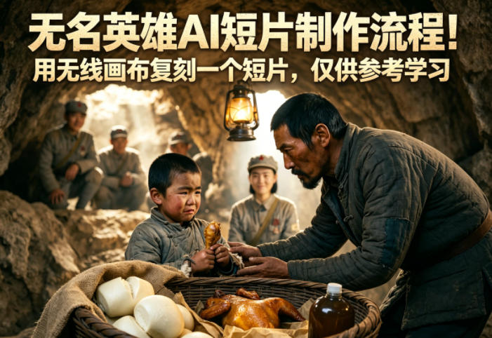 无名英雄AI短片制作流程!用无线画布复刻一个短片,仅供参考学习-紫橙资源网