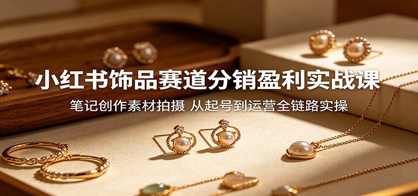 小红书饰品赛道分销盈利实战课:笔记创作素材拍摄,从起号到运营全链路实操-紫橙资源网
