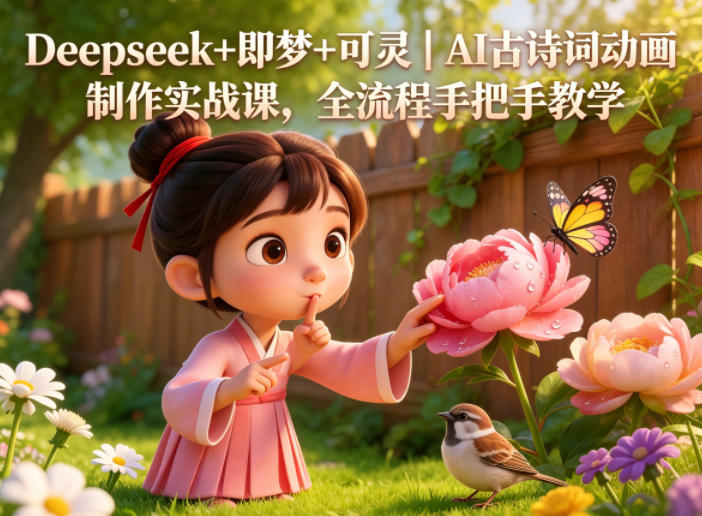 Deepseek+即梦+可灵｜AI古诗词动画制作实战课，全流程手把手教学-紫橙资源网
