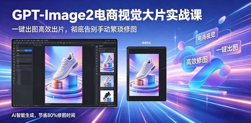 GPT-Image2电商视觉大片实战课,一键出图高效出片,彻底告别手动繁琐修图-紫橙资源网