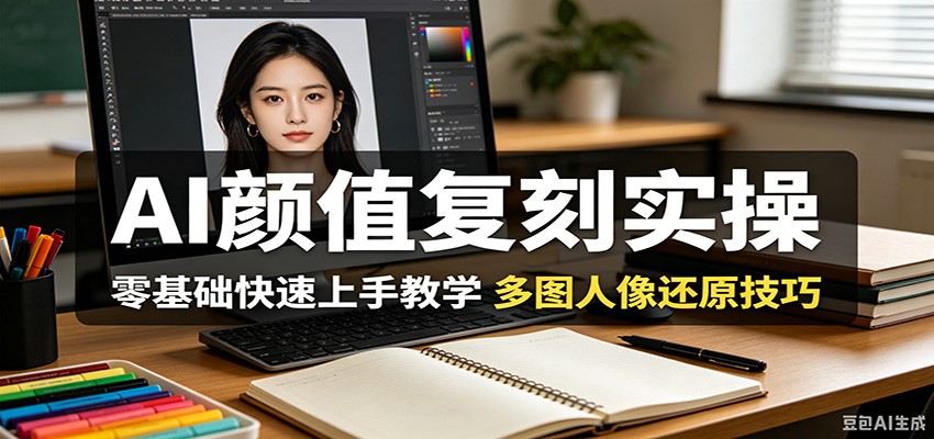 AI颜值复刻实操,零基础快速上手教学,多图人像还原技巧-紫橙资源网