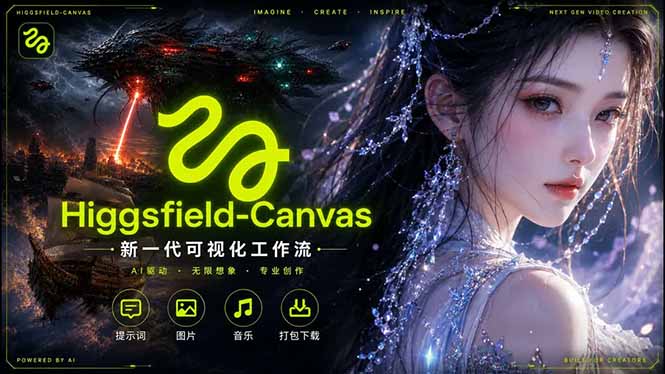 Higgsfield Canvas AI视频制作详解,节点式工作流搭建,重构新式视频创作完整教程-紫橙资源网