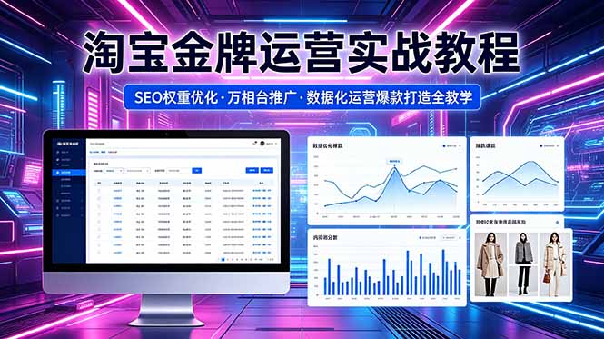 2026 淘宝金牌运营实战教程,SEO权重优化万相台推广,数据化运营爆款打造全教学-紫橙资源网