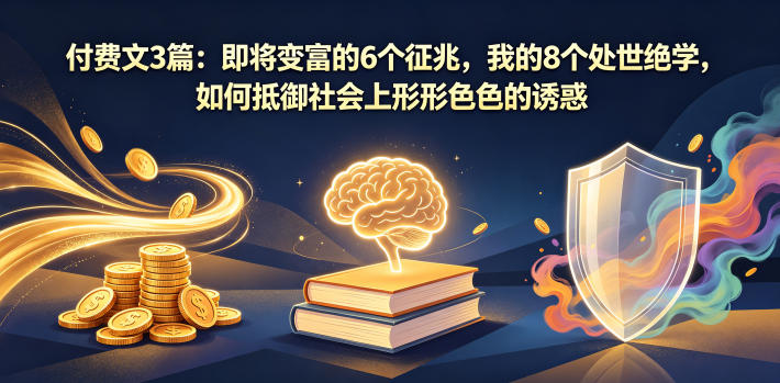 付费文3篇:即将变富的6个征兆,我的8个处世绝学,如何抵御社会上形形色色的诱惑-紫橙资源网