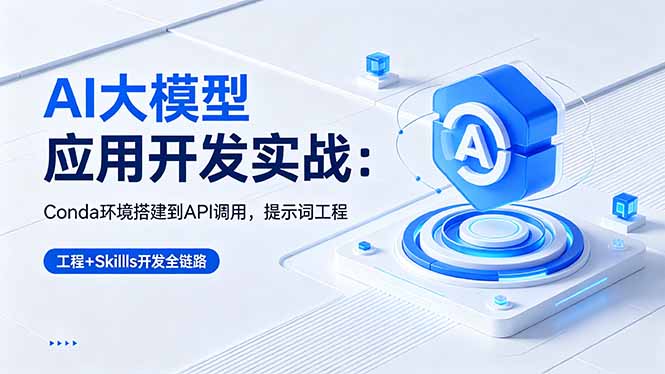 AI 大模型应用开发实战:Conda环境搭建到API调用,提示词工程+Skills开发全链路-紫橙资源网