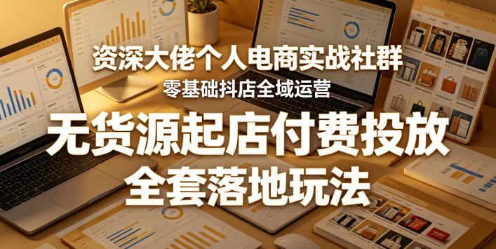 资深大佬个人电商实战社群,零基础抖店全域运营,无货源起店付费投放,全套落地玩法-紫橙资源网