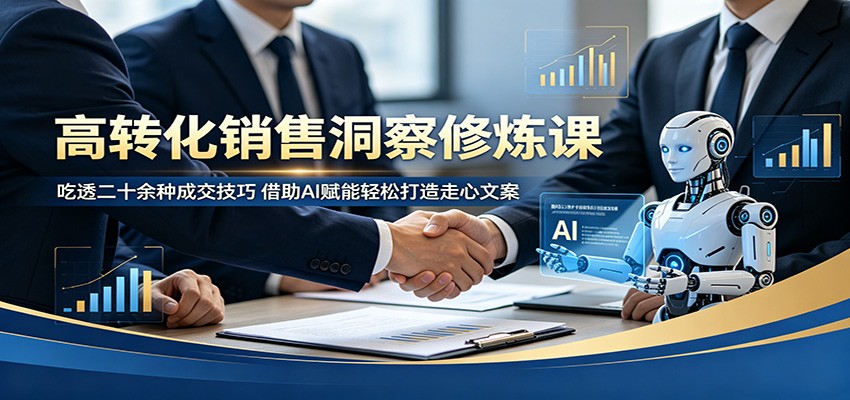 高转化销售洞察修炼课:吃透二十余种成交技巧,借助AI赋能轻松打造走心文案-紫橙资源网