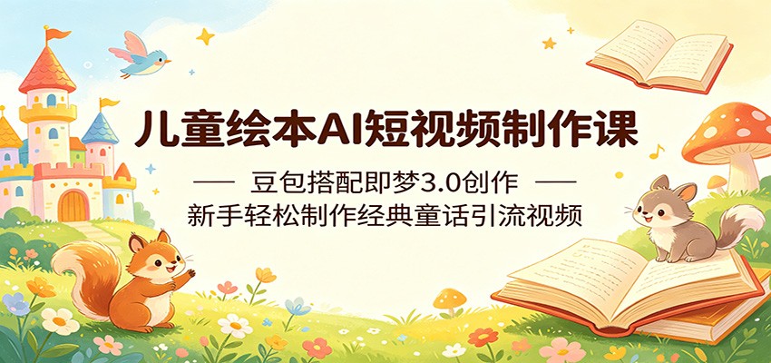 儿童绘本AI短视频制作课:豆包搭配即梦3.0创作,新手轻松制作经典童话引流视频-紫橙资源网