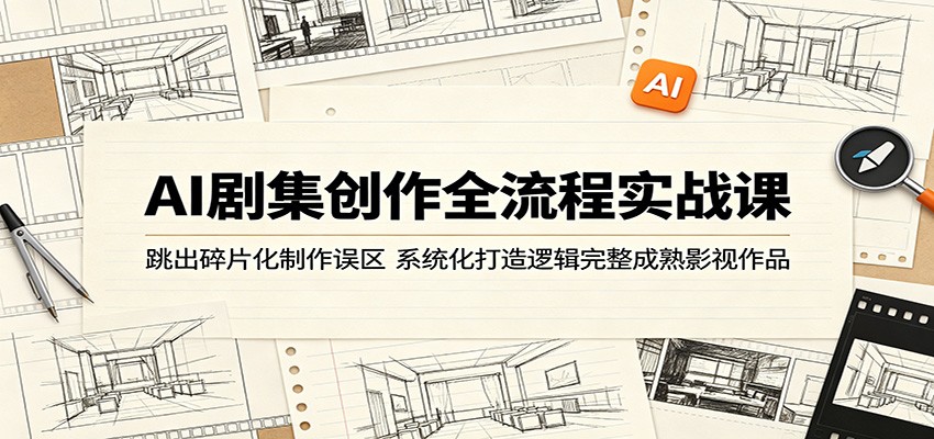 AI剧集创作全流程实战课:跳出碎片化制作误区,系统化打造逻辑完整成熟影视作品-紫橙资源网