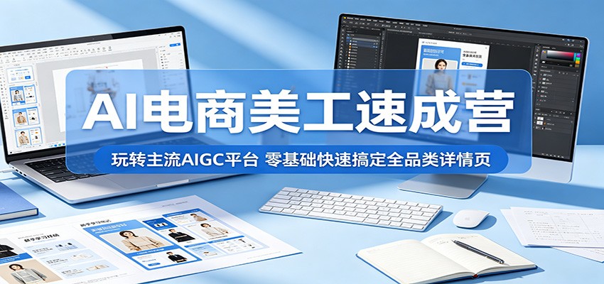 AI电商美工速成营:玩转主流AIGC平台,零基础快速搞定全品类详情页-紫橙资源网