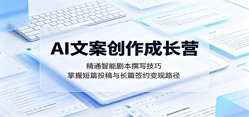 AI文案创作成长营:精通智能剧本撰写技巧,掌握短篇投稿与长篇签约变现路径-紫橙资源网