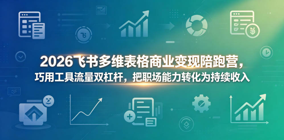 2026飞书多维表格商业变现陪跑营,巧用工具流量双杠杆,把职场能力转化为持续收入-紫橙资源网