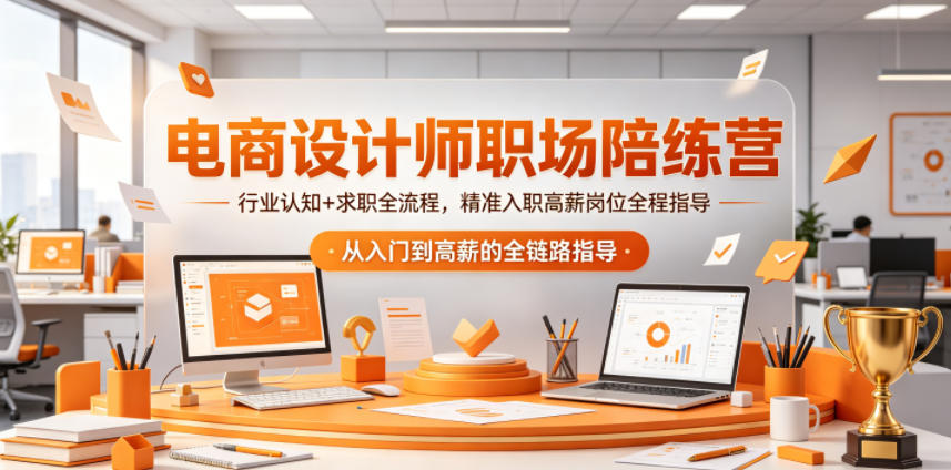 电商设计师职场陪练营,行业认知+求职全流程,精准入职高薪岗位全程指导-紫橙资源网