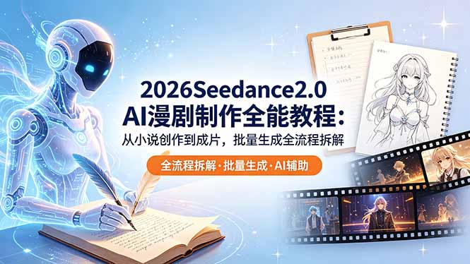 2026Seedance2.0 AI制作全能教程:从小说创作到成片,批量生成全流程拆解-紫橙资源网