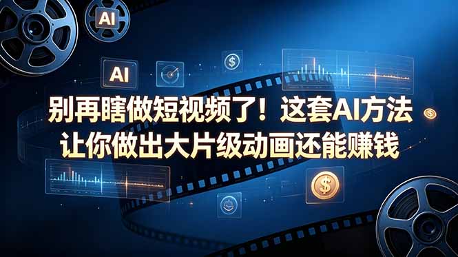 别再瞎做短视频了!这套 AI 方法让你做出大片级动画还能赚钱【原创双语字幕】-紫橙资源网