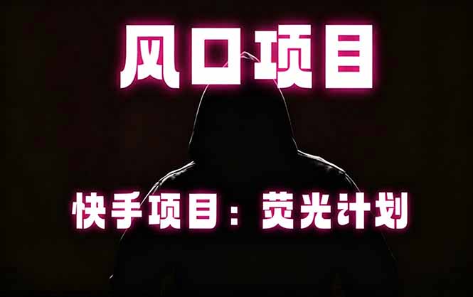 快手风口项目,荧光计划托管,长期稳定,适合批量做-紫橙资源网