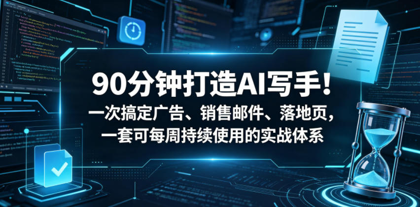 90分钟打造AI写手!一次搞定广告、销售邮件、落地页,一套可每周持续使用的实战体系【原创双语字幕】-紫橙资源网