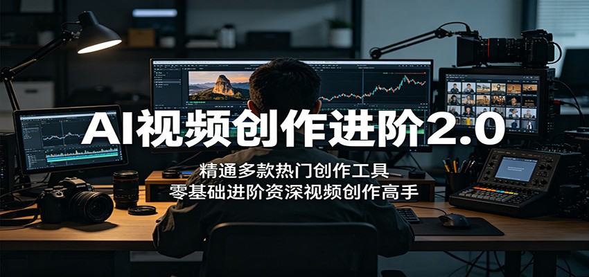 AI视频创作进阶2.0:精通多款热门创作工具,零基础进阶资深视频创作高手-紫橙资源网