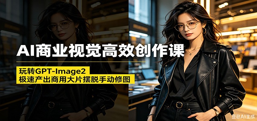 AI商业视觉高效创作课:玩转GPT-Image2,极速产出商用大片摆脱手动修图-紫橙资源网
