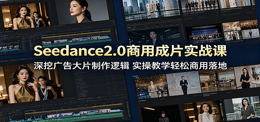 Seedance2.0商用成片实战课:深挖广告大片制作逻辑,实操教学轻松商用落地-紫橙资源网