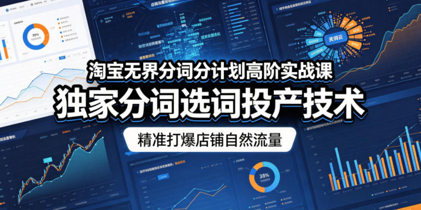 淘宝无界分词分计划高阶实战课,独家分词选词投产技术,精准打爆店铺自然流量-紫橙资源网