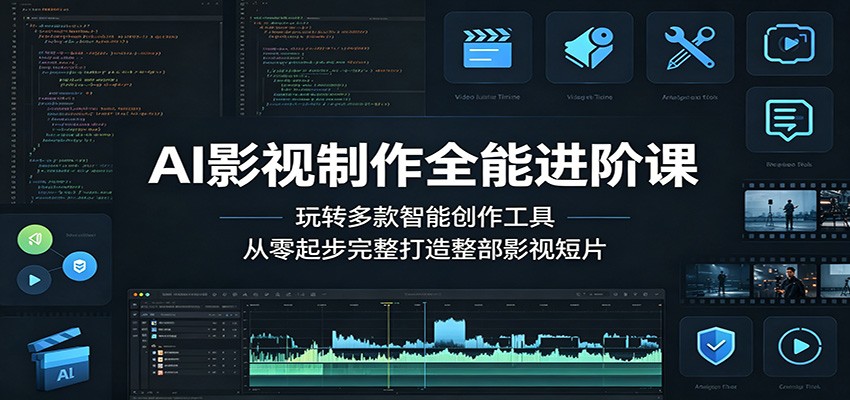 AI影视制作全能进阶课:玩转多款智能创作工具,从零起步完整打造整部影视短片-紫橙资源网