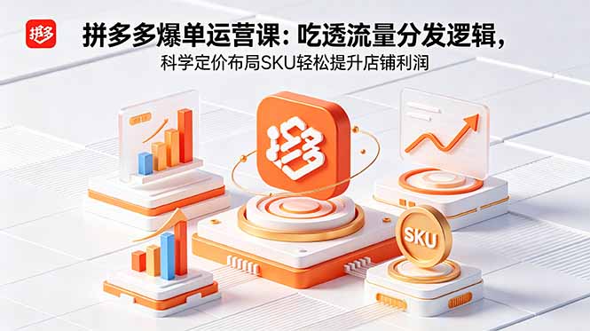 拼多多爆单运营实战课:吃透流量分发逻辑,科学定价布局SKU轻松提升店铺利润-紫橙资源网