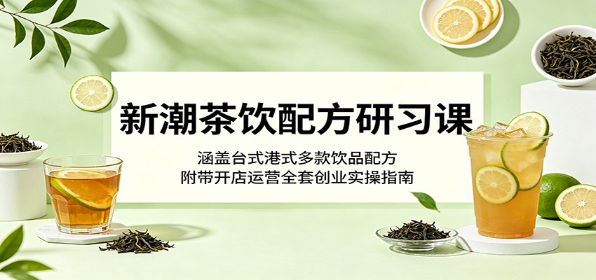 新潮茶饮配方研习课:涵盖台式港式多款饮品配方,附带开店运营全套创业实操指南-紫橙资源网