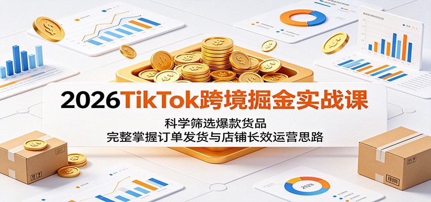 2026TikTok跨境掘金实战课：科学筛选爆款货品，完整掌握订单发货与店铺长效运营思路-紫橙资源网