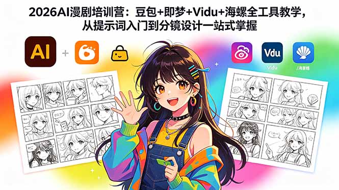 2026AI漫剧培训营:豆包+即梦+Vidu+海螺全工具教学,从提示词入门到分镜设计一站式掌握-紫橙资源网