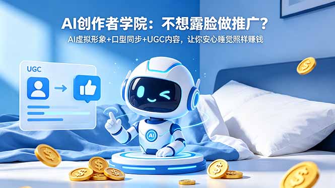 AI创作者学院:不想露脸做推广?AI虚拟形象+口型同步+UGC内容,让你安心睡觉照样赚钱-紫橙资源网