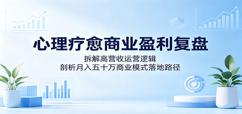 心理疗愈商业盈利复盘:拆解高营收运营逻辑,剖析月入五十万商业模式落地路径-紫橙资源网