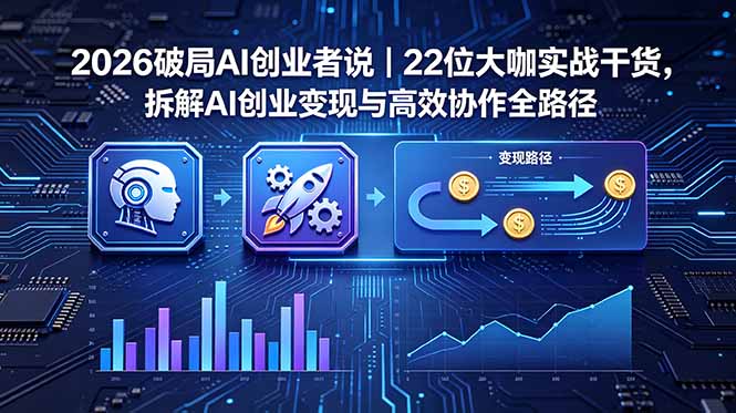 2026 破局 AI 创业者说|22 位大咖实战干货,拆解 AI 创业变现与高效协作全路径-紫橙资源网