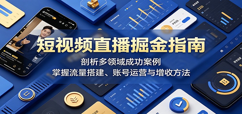短视频直播掘金指南:剖析多领域成功案例,掌握流量搭建、账号运营与增收方法-紫橙资源网