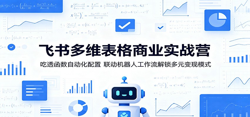 飞书多维表格商业实战营:吃透函数自动化配置,联动机器人工作流解锁多元变现模式-紫橙资源网
